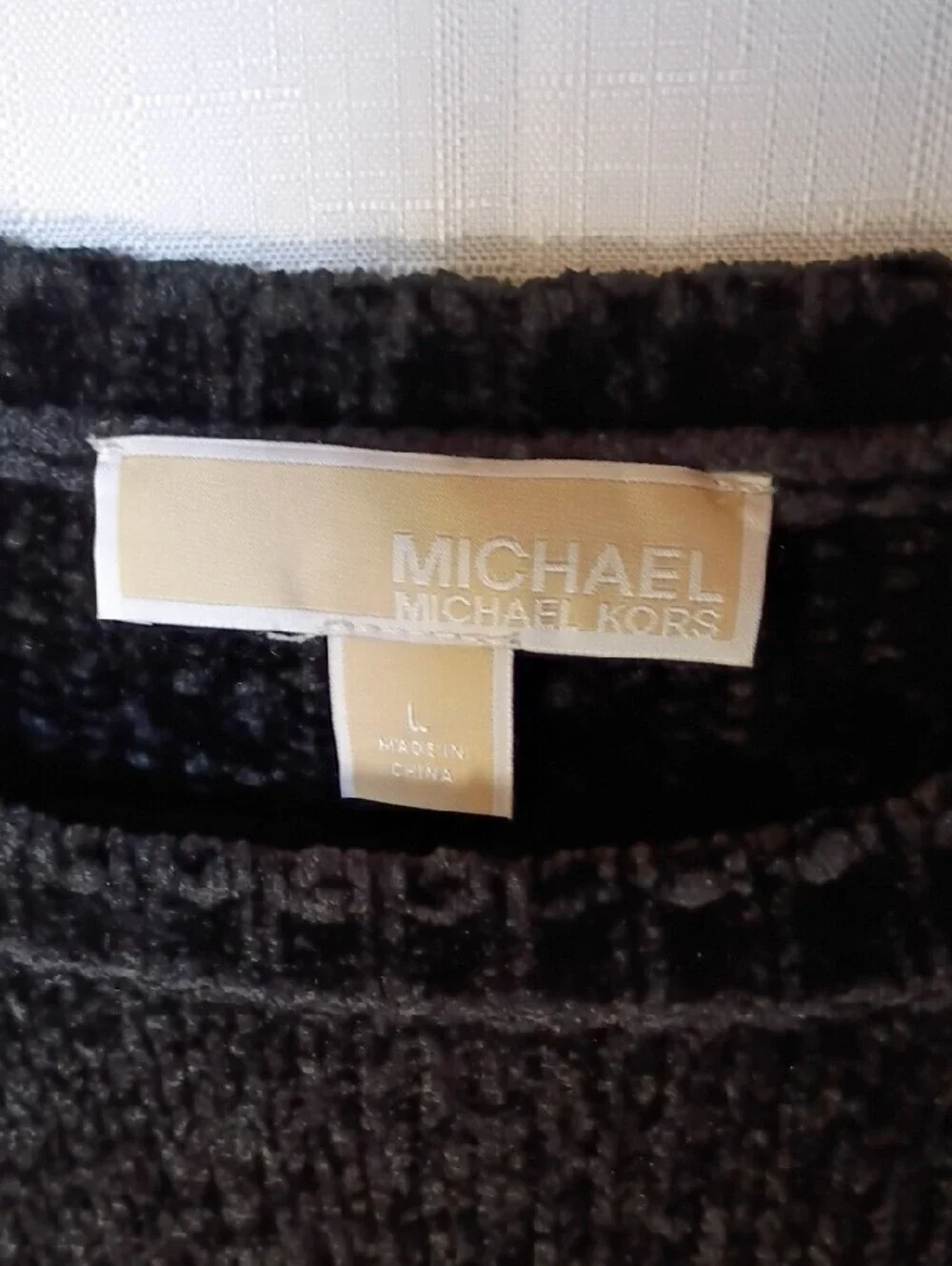 Michael Kors Women's Black Chenille Crewneck Sweater Size L